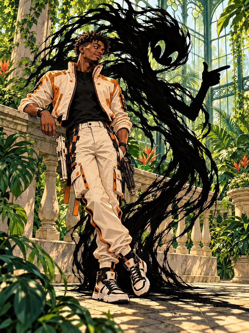 Kincast with Micah and Naomi in an emerald conservatory