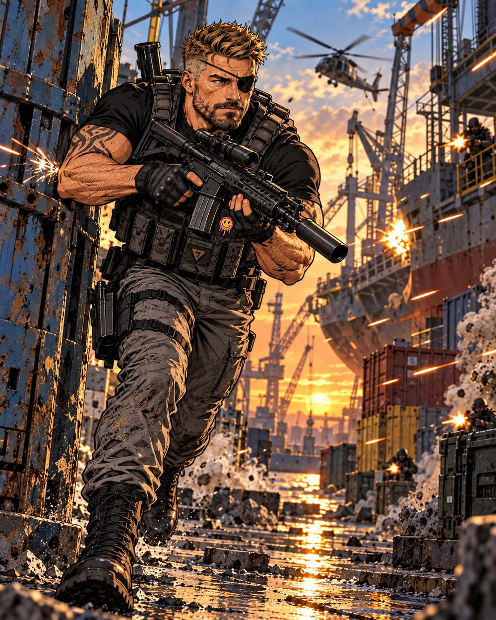 Latch moving under fire during an active field operation